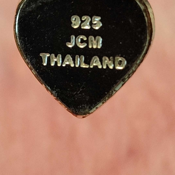 Jewelry set, 925, pink and white heart pendant and huggy hoops - Picture 6 of 10